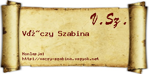 Váczy Szabina névjegykártya